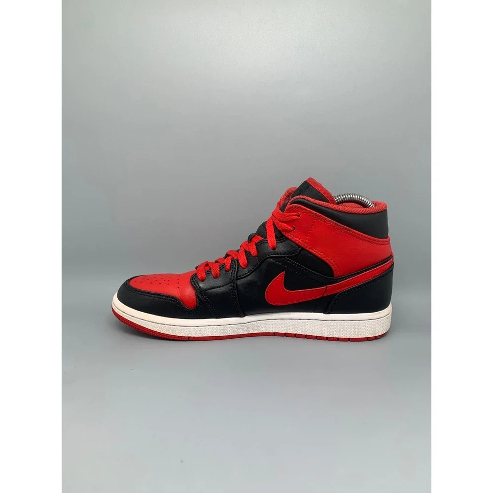 Jordan 1 Mid Bred‎ Black Red Basketball SHoes DQ8426-060 Men's Sz 8.5